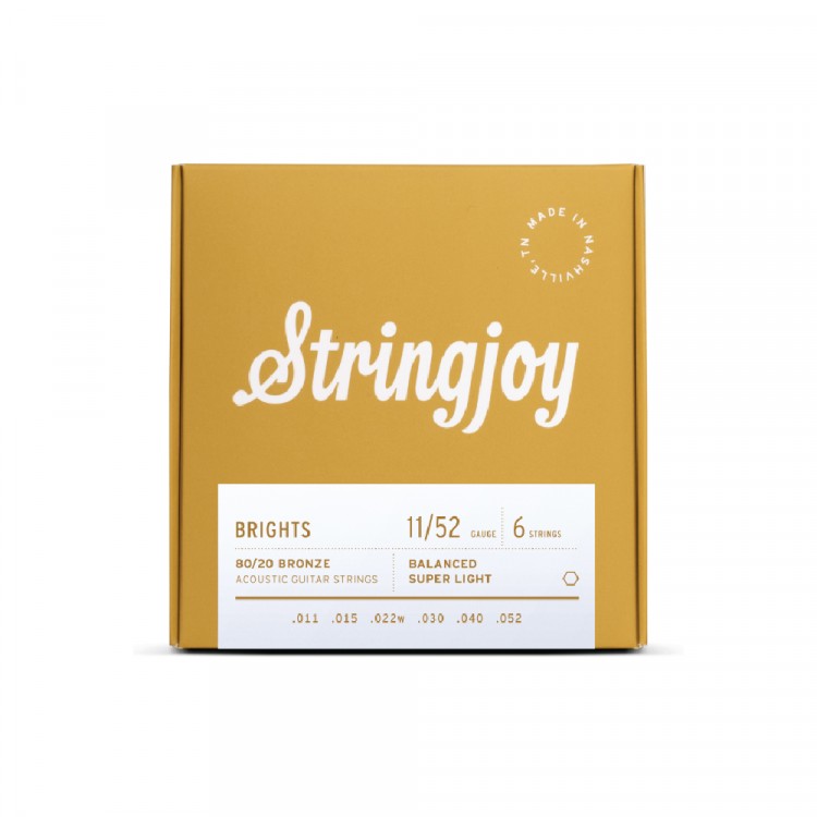 Stringjoy BRIGHTS 80/20 Bronze 11-52 黃銅 6弦木吉他套弦 STRSJ-BB1152